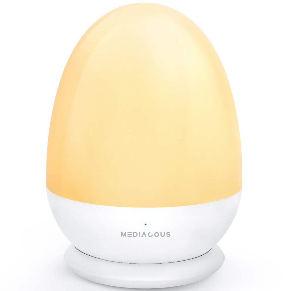 MediAcous LED Night Lights Children, Dimmable Night Lamp for Children's Room with 1H Timer, Touch Control, Charging Pad & USB Charging Cable, ABS + P