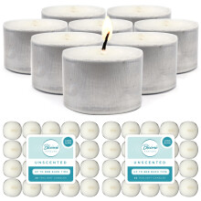 SOL 40pk Unscented Tealight Candles - Up to 8 Hour Long-Lasting - Long-Lasting and Ideal for Home, Relaxation, Romantic Dinners, Weddings, Festive De