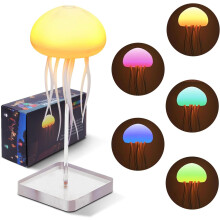 Jellyfish Lamp, LED Fantasy Jellyfish Light, RGB Gradient Voice Control Jelly fish Mood Lamp with Dancing Tentacles, for Kids Bedrooms Living Room De