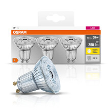 OSRAM LED Base PAR16 / LED-Reflectorlamp with GU10-base / not dimmable / replacement for 50 Watt / 36 beam angle / warm white - 2700 Kelvin / pack o