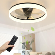 NIORSUN 40cm Ceiling Fans with Lights and Remote, 6 Speeds Modern Smart LED Ceiling Fan Light, 3000K-6500K Dimmable Quiet Fan Ceiling Lights for Bedr