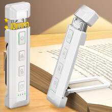 Glocusent Book Light, Reading Light with Extendable Flexible Light Head, 5 Enhanced Brightness, Sleep Aid & Timers, USB Rechargeable Reading Lights f