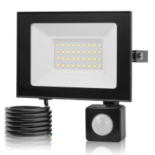 Bellanny Security Lights with Motion Sensor, 30W 3000LM LED Flood Lights, IP66 Waterproof PIR Lights with 120 Wide Lighting Angle, 6500K Daylight LE