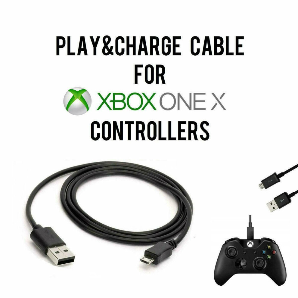 1M Play & Charge Micro Usb Cable For Ps4 Controller Â 3Ft Charging Lead Black 659355746271