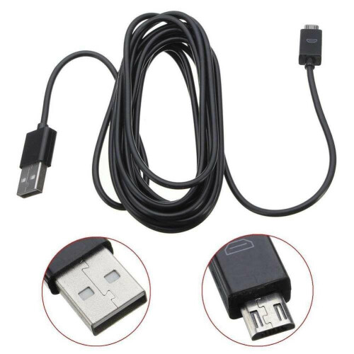 1M Play & Charge Micro USB Cable for PS4 Controller – 3ft Charging Lead Black 1