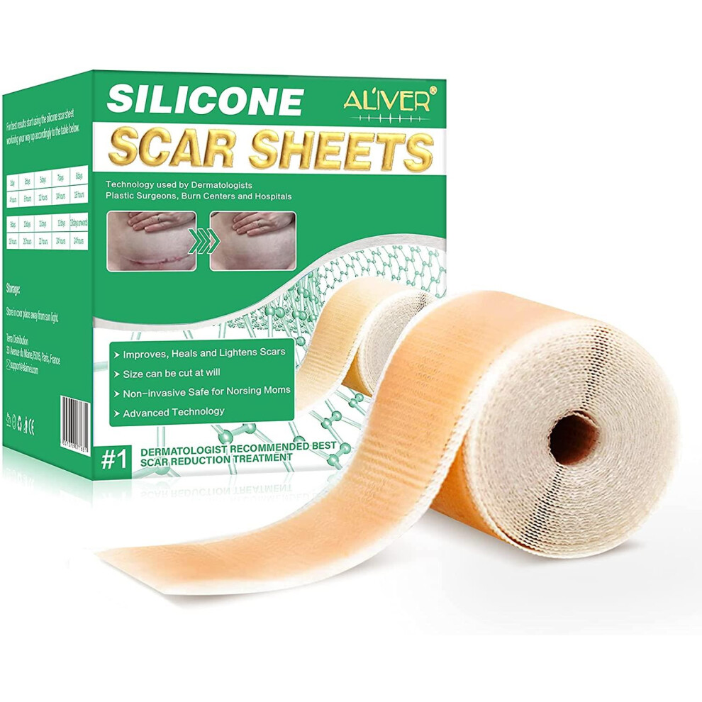 Aliver Self-Adhesive Silicone Scar Removal Sheets, Skin Repair Therapy Tape For Acne & Surgical Scars