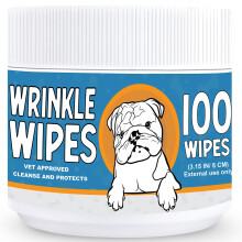 PUMBLER Wrinkle Wipes French Bulldog - 100 Count Plant-Based Formula Dog Face Wipes - Cleans and Soothes Wrinkles and Folds - 3.15 IN Large Dog