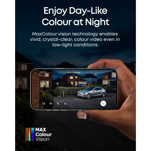 Eufy eufy Security eufyCam E40 Add-On Camera Solar Security Camera Outdoor Wireless, Continuous Power, 2K Resolution Home Security Camera, MaxColour Night 2