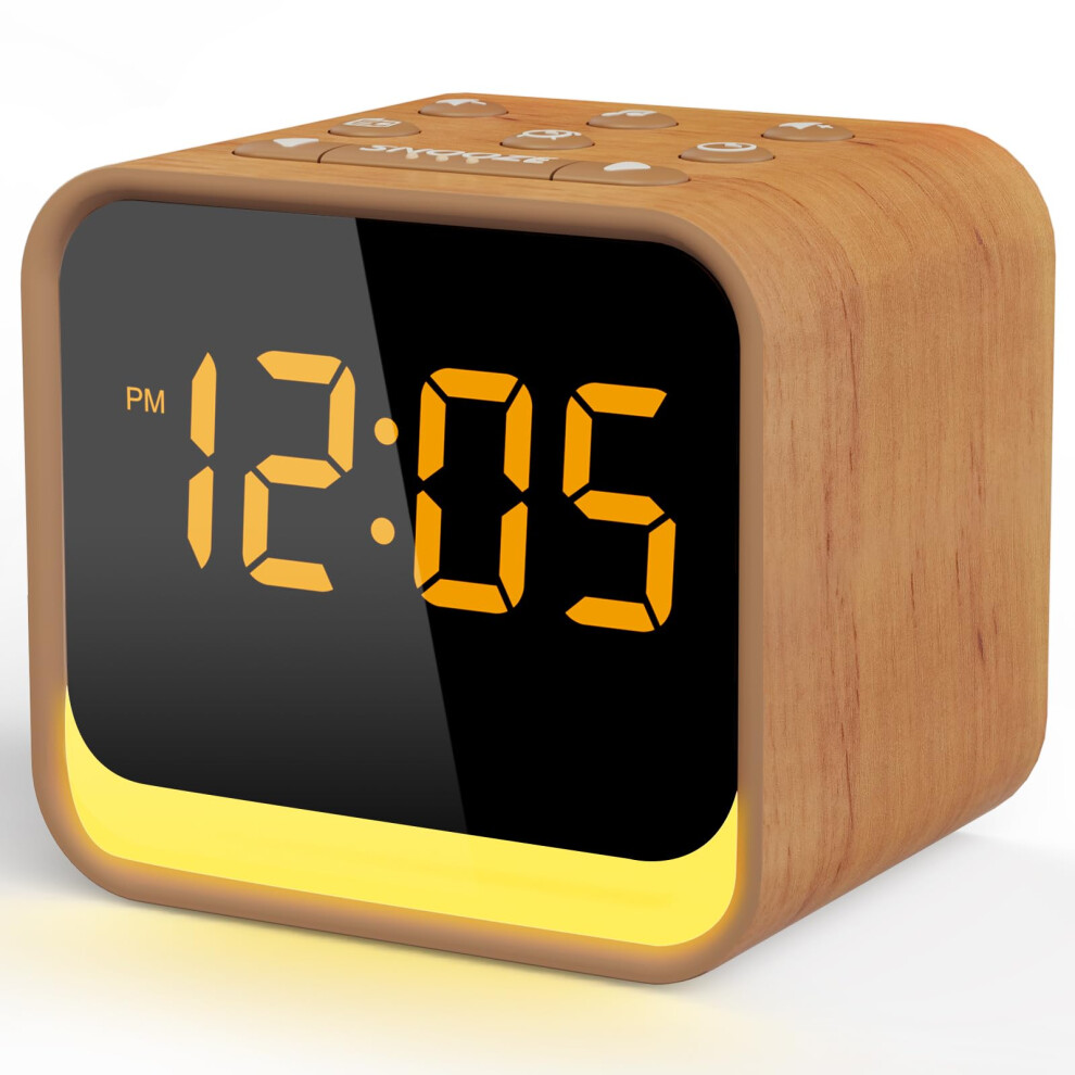 Reacher Fm Radio Alarm Clock With Noise Machine, Digital Dimmable Display, 9 Alarm Tones, 7 Colors Nightlight, Soothing Sounds, Sleep Timer, Sn White 68102357