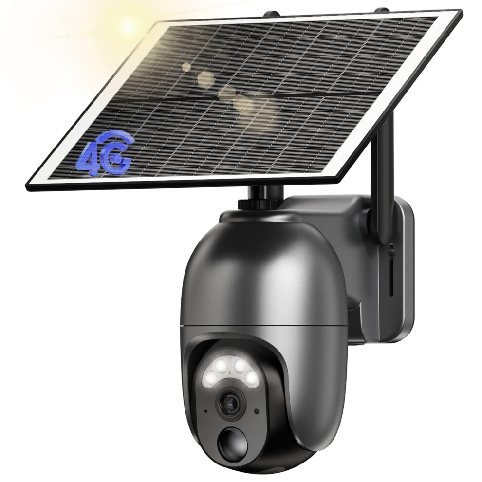 Nuasi 4G Lte Security Camera Outdoor Wireless, 2K No Wifi Cctv Solar Security Camera With Sim Card, 360 Ptz, Colour Night Vision, Pir Motion Detecti 31286602