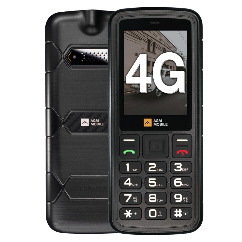 AGM M9 4G Rugged Basic Phone, Large Button Mobile Phone for Seniors, IP68/IP69K Waterproof, Drop-Proof, Large Fonts, Fast Dialling, 3 Card Slots, FM-image-OPC-PK55SJT-NEW