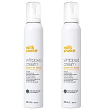 Milk shake whipped cream leave in foam, duo pack of 2 x 200 ml, conditioning and protective creamy foam for all hair types, 400ml