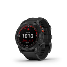 Garmin f?nix 7 Solar Multisport GPS Watch, Black with Silicone Band (Renewed)