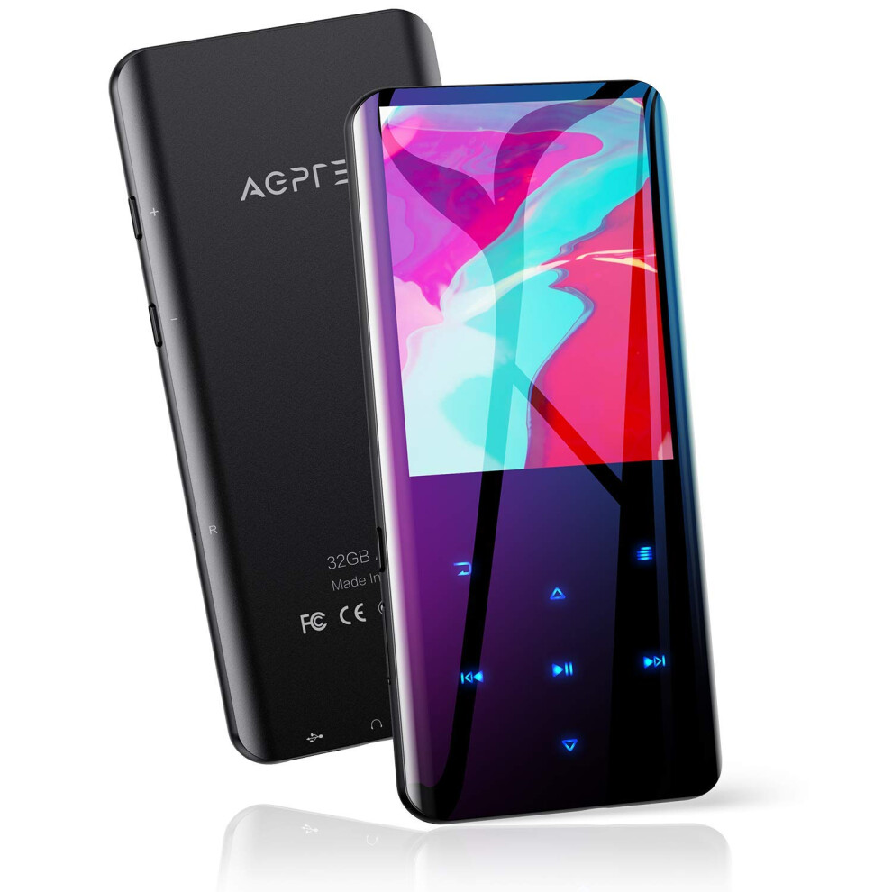 Agptek Mp3 Player With Bluetooth 5.3, 2.4 Inch Curved Screen, 32Gb Internal Memory Expandable Up To 128Gb, Music Player Built-In Speaker With Fm Radi 76271410