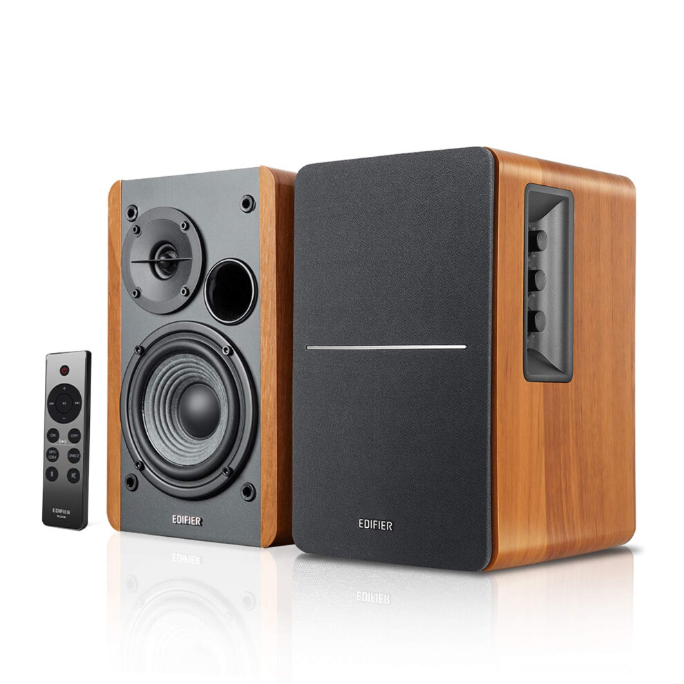 Edifier R1280DBs Active Bluetooth Bookshelf Speakers - Optical Input - 2.0 Wireless Studio Monitor Speaker - 42W RMS with Subwoofer Line Out - Wood G-image-OPC-PK55SYY-NEW