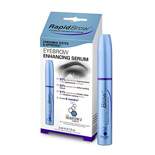 RapidBrow Eyebrow Enhancing Serum, Hexatein 2 Complex, 3 ml (Pack of 1)