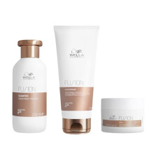 Wella Professionals Deep Repair Professional Hair Care Regime for Dry & Damaged Hair, Fusion Intense Repair Shampoo 250ml, Conditioner 200ml & Hair M