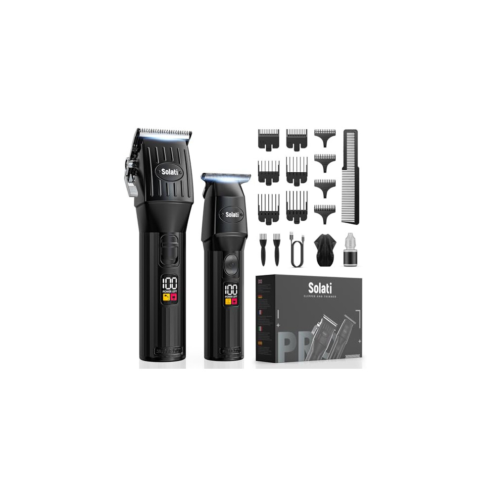 Solati Professional Hair Clippers And Beard Trimmer For Men, Cordless Hair Trimmer Barber Clippers Hair Cutting Kit Rechargeable T-Blade Shaver Haircut Groo