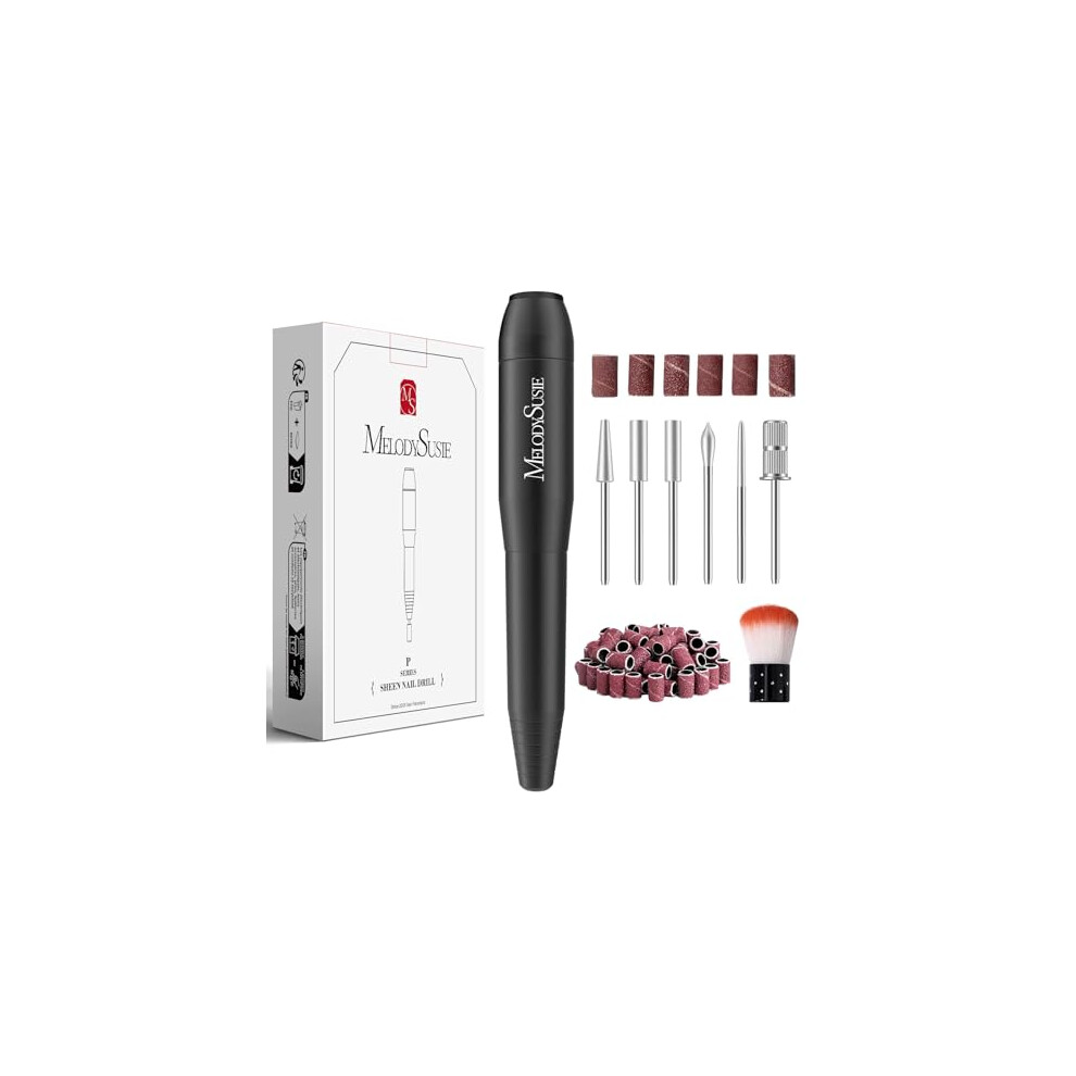 Melodysusie Pc120i Nail Drill 20000Rpm E File For Beginners, Compact Electric Nail Files Portable Nail Drill Machine Manicure Pedicure Set For Acryli