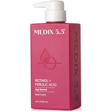 Medix 5.5 Retinol Cream with Ferulic Acid Anti-Sagging Treatment. Targets Crepey Wrinkles and Sun Damaged Skin. Anti-Aging Cream Infused With Black T