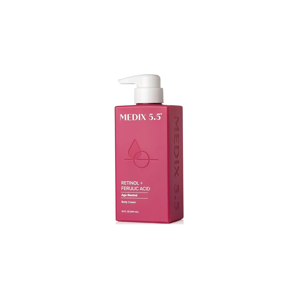 Medix 5.5 Retinol Cream With Ferulic Acid Anti-Sagging Treatment. Targets Crepey Wrinkles And Sun Damaged Skin. Anti-Aging Cream Infused With Black T