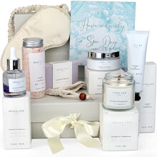 Jasmyn & Greene Relaxation Birthday Gifts for Women - Luxury Pamper Hamper Bath Set Gifts for Her with Lavender. Spa Sets for Mum with Organic Self C