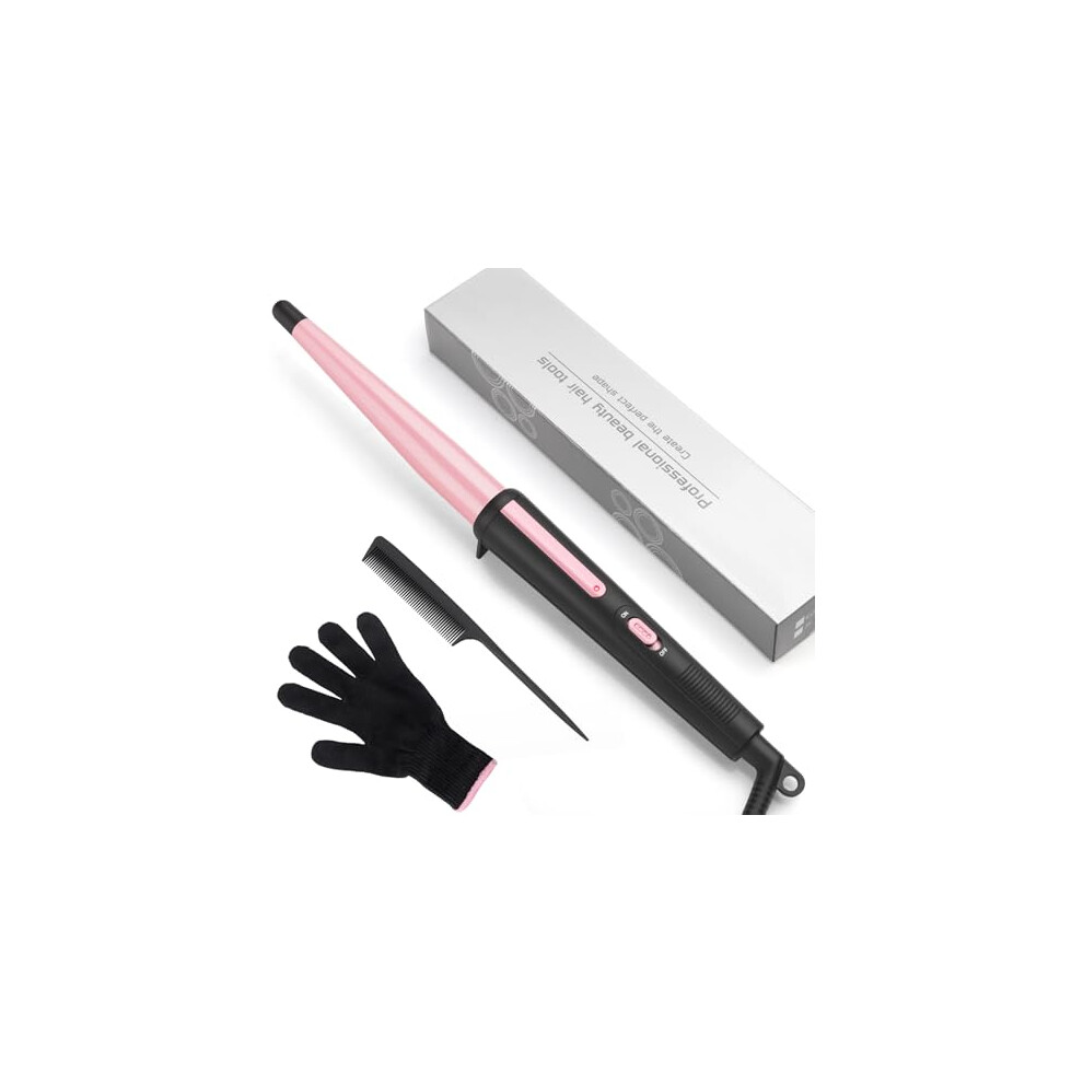 Jaeton Hair Curling Wand, 13-25Mm Tapered Curling Iron, Professional Ceramic Hair Curler Wand With Heat-Resistant Glove, Dual Voltage