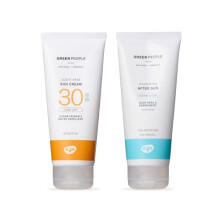 Green People Scent Free Sun Cream SPF30 + After Sun Bundle 2x200ml | Natural, Organic Sunscreen + Aftersun Lotion | Eczema Friendly, Sensitive Skin,