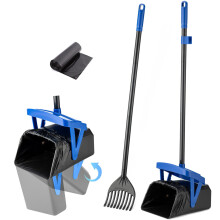 TIMINGILA Pooper Scooper Swivel Bin & Rake for Large Medium Small Dogs Non-Breakable Dog Poop Scooper with 20 Waste Bags Easy to Clean Pet Waste Use