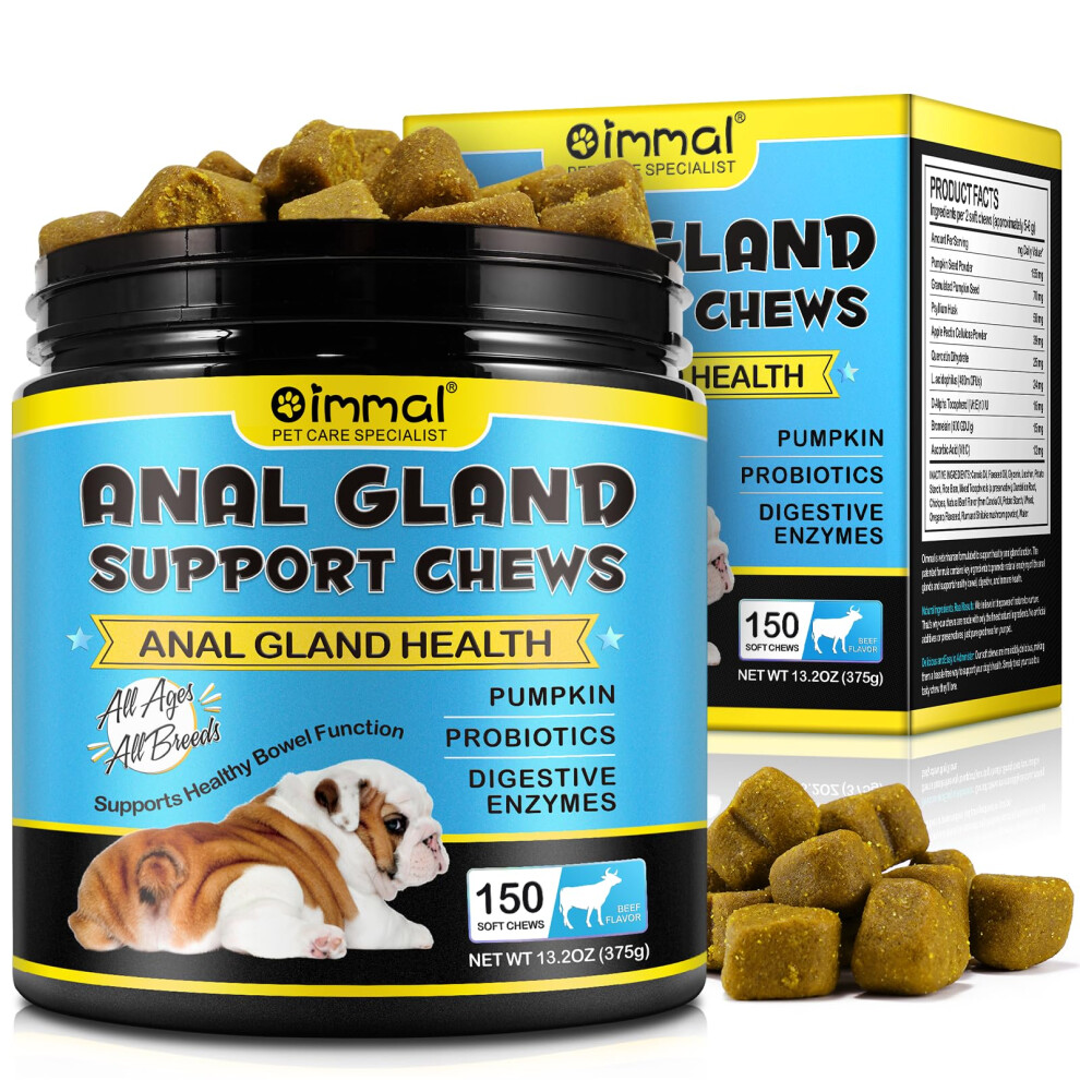 New Gmolarsusco Advanced Anal Gland Support For Dogs, Functional Digestive Treats Fibre Supplement With Pumpkin Powder For Dog?S Gut Health, Sensitive Tums, Scooting,