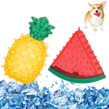 Pawaboo Pet Teether Cooling Chew Toys, Freezable Teething Toy for Puppies, Watermelon and Pineapple Shape Freeze Interactive Toys in Summer, Frozen