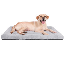 ZENGAOOU Dog Bed Washable, Large Dog Bed with Anti-Slip Bottom, Soft Warm Pet Dog Crate Mattress for Medium Large Dogs, Grey, 90 x 60 x 5CM