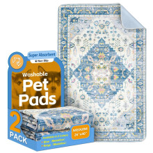 Washable Pee Pads for Dogs, 2 Pack Reusable Puppy Training Pads 102x67cm Super Absorbent Waterproof Dog Training Pads, Non-Slip Potty Pads for Floor,
