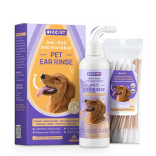HICC PET Ear Cleaner for Dogs & Cats, Dog Ear Infection Treatment To Soothe Itchiness and Inflammation, Dog Ear Drops To Stop Wax Build Up, Head