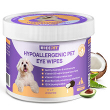 HICC PET Eyes Wipes for Dogs & Cats, Gently Remove Tear Stain, Debris, Discharge, Crust, Pet Cleaning Grooming Deodorizing Wipes Wash Cleaner for