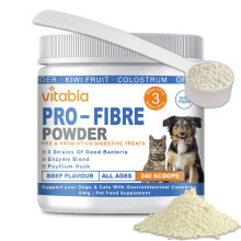 Pro Fibre For Dogs and Cats Powder - Natural Fibre Supplement Dogs Cat Treats For Gut Health, Anal Glands, Scooter Gland Treatment For Dogs, Cats With