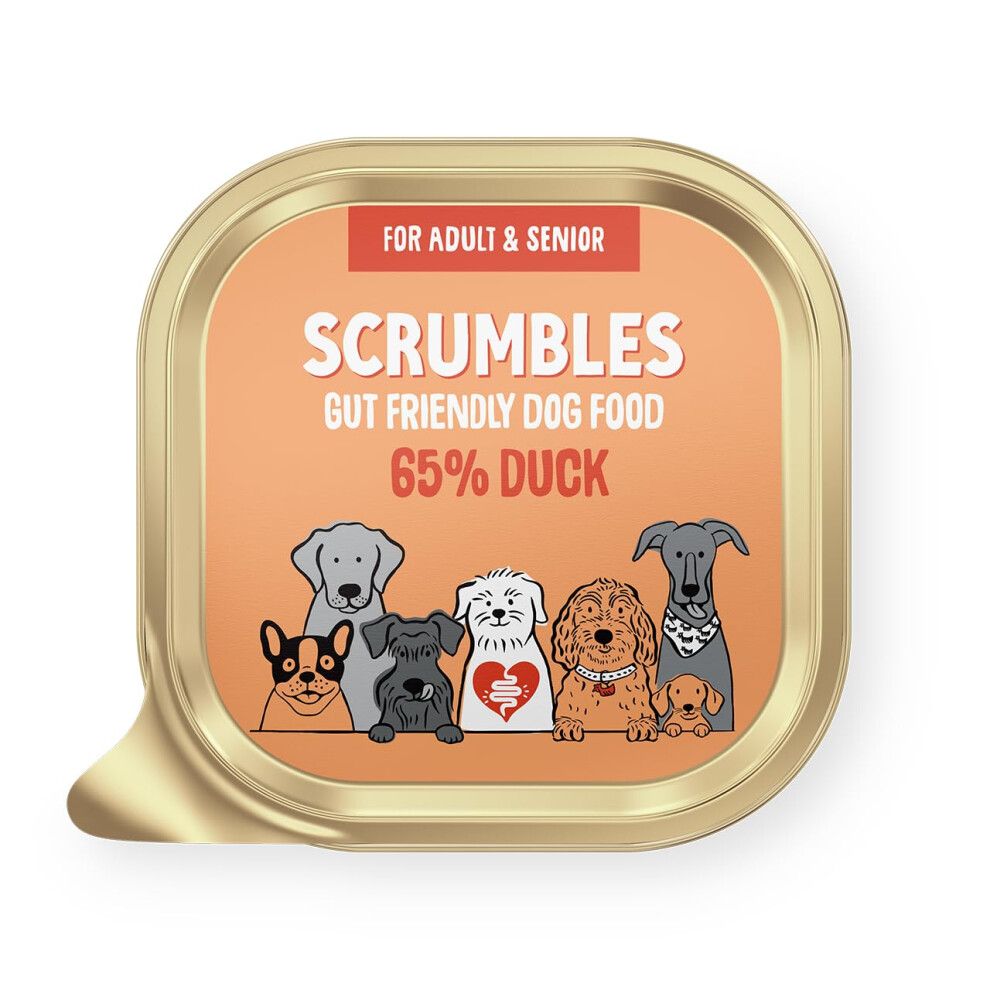 Photos - Dog Food Scrumbles Duck Natural Wet , Grain Free Recipe with 65 Duck and Slippery Elm, 12x 150g 
