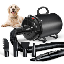 TRIGRAND Dog Hair Dryer Blaster Low Noise 3000W Pet Grooming Hair Dryer Temperature Heater with 4 Different Nozzles