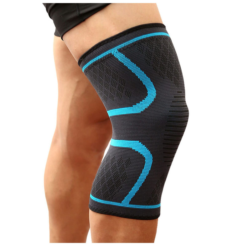 Volleyball Knee Pads XL Blue Elastic Nylon Compression Sleeves for Fitness Running Cycling Basketball-image-OPC-PK55VJT-NEW
