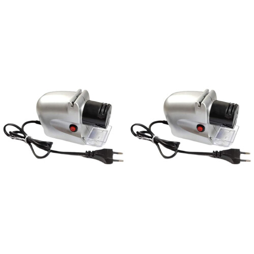 Electric Knife Sharpener 2 Pack, Automatic Motorised Sharpening Tool with Multiple Functions, EU Plug, Professional Quality