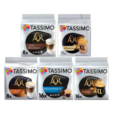 Tassimo L'OR Variety Pack Coffee Pods (Pack of 5 ) – XL Classique, XL Intense, Espresso Decaf, Latte Macchiato & Latte Caramel Macchiato