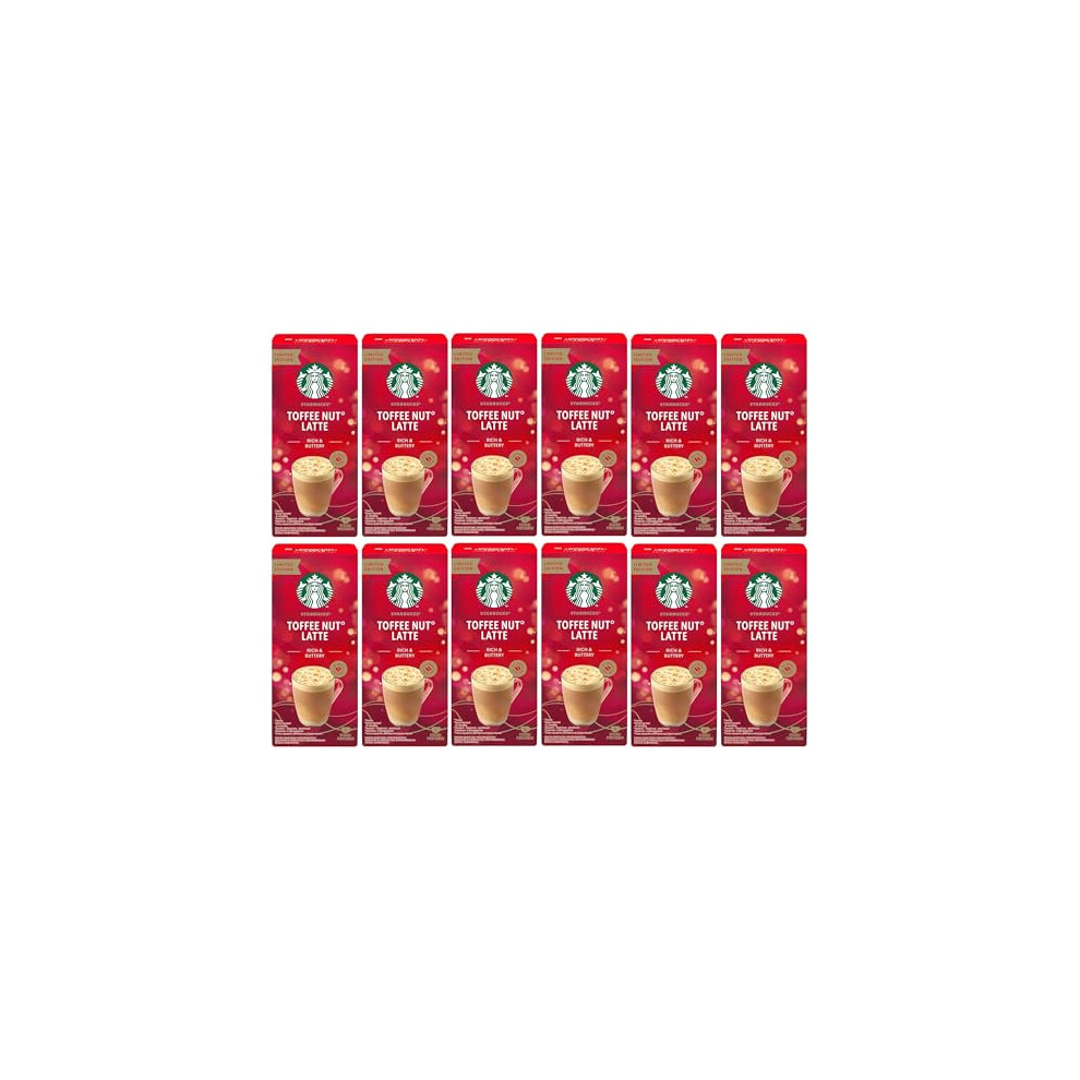 Starbucks Toffee Nut Latte Limited Edition Premium Instant Coffee Sticks X4 (Pack Of 12, Total 48 Sachets)