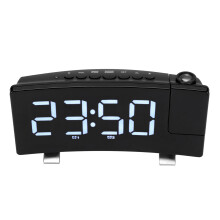 Digitaler Wecker mit 180 Deckenprojektion, USB-Stromversorgung, einstellbarer Helligkeit & Schlaf-Timer in Weiß