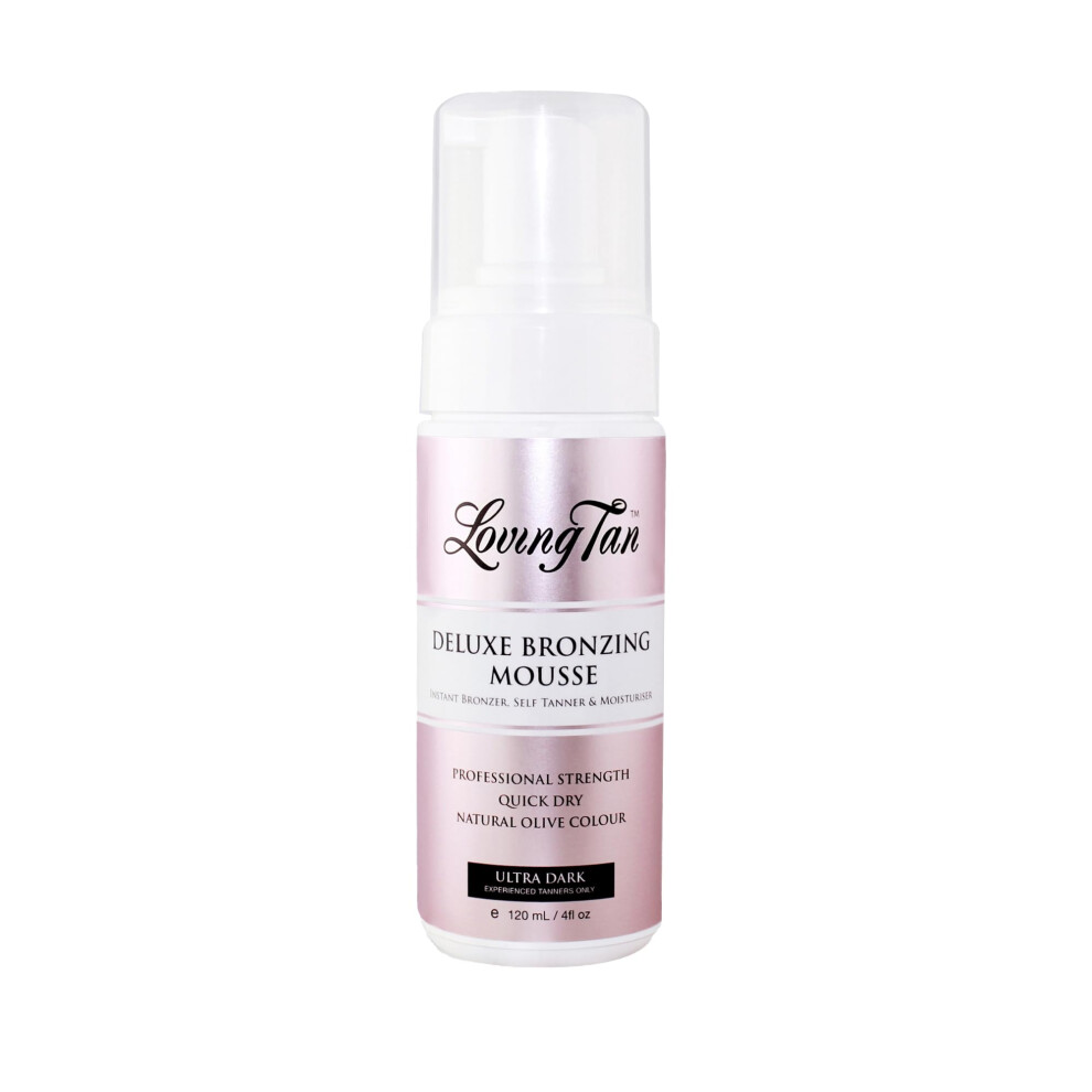 Loving Tan Dark Deluxe Self Tanning Bronzing Mousse Ultra - Streak Free Professional Quality Sunless Tanning - Up To 5 Self Tanner Applications