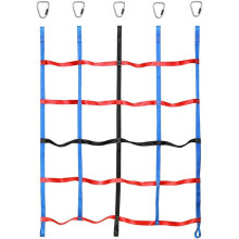 Climbing Net Rope Ladder with 5 Triangle Rings for Outdoor Use, Durable Cargo Net Decoration, 10ft x 6ft Size