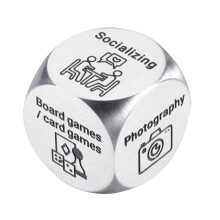 Date Night Dice Game for Adults, Portable Stainless Steel 1.6cm Couples Game Ideas for Boyfriend Girlfriend Jc-26-5