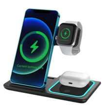 3-in-1 Wireless Charging Station Fast Charge,Apple Watch, Stand Dock for iPhone Devices,Samsung Devices,and Airpods Compatible with Wireless Chargers