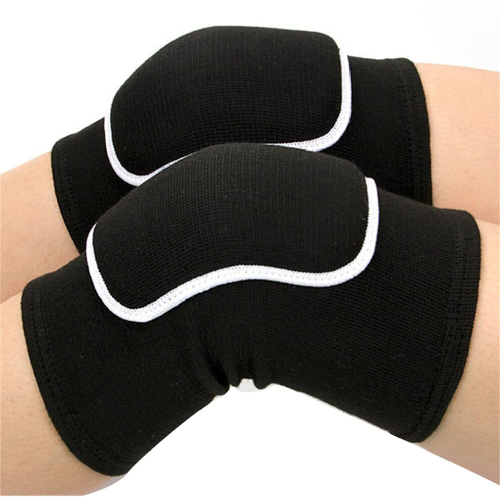 Protective Sponge Knee Pads Black - Breathable Elastic Support for Cycling, Dance, Volleyball, Skating, Basketball, Adjustable Size-image-OPC-PK55Y8R-NEW