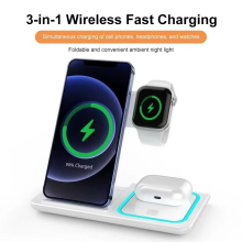 3-in-1 Wireless Charging Station Fast Charge,Apple Watch, Stand Dock for iPhone Devices,Samsung Devices,and Airpods Compatible with Wireless Chargers