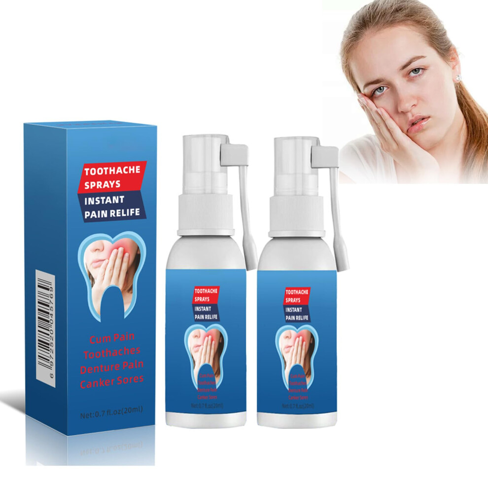 Toothache Spray 20 ml - Portable Pain Relief Spray for Toothache, Gums Swelling, and Caries Repair - 2 Pack